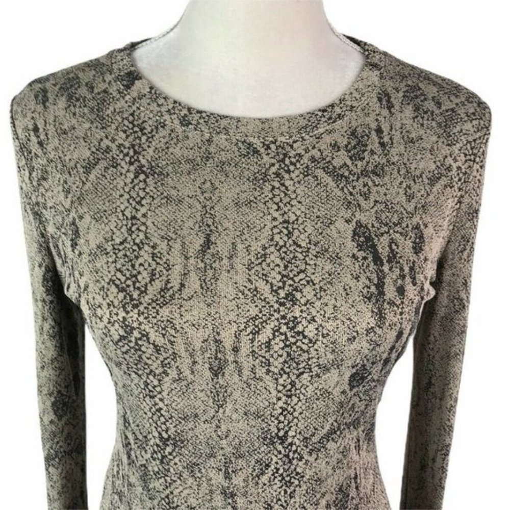 Philippe Adec Maille Beige Python Print Blouse - image 2